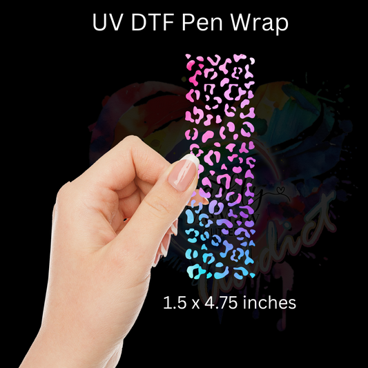 Leopard Rainbow 02 UV DTF Pen Wrap