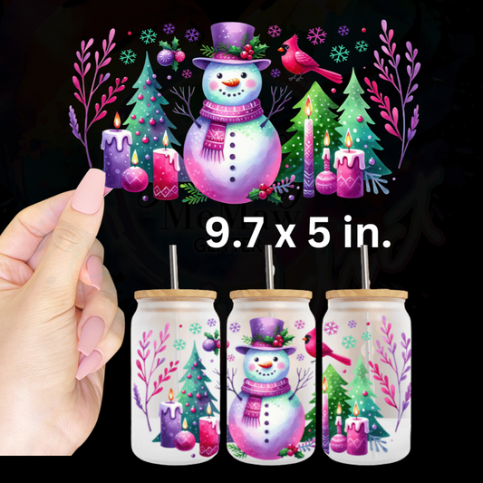 Christmas Snowman 2 UV DTF 16 oz Wrap