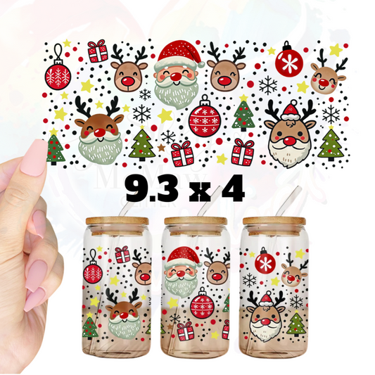 Santa Reindeer UV DTF Wrap