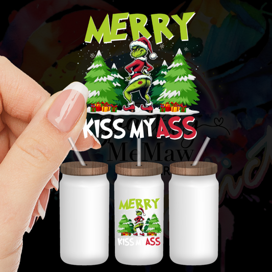 Merry Kiss My A$$ UV DTF Decal