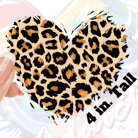 Cheetah Leopard Heart UV DTF Decal