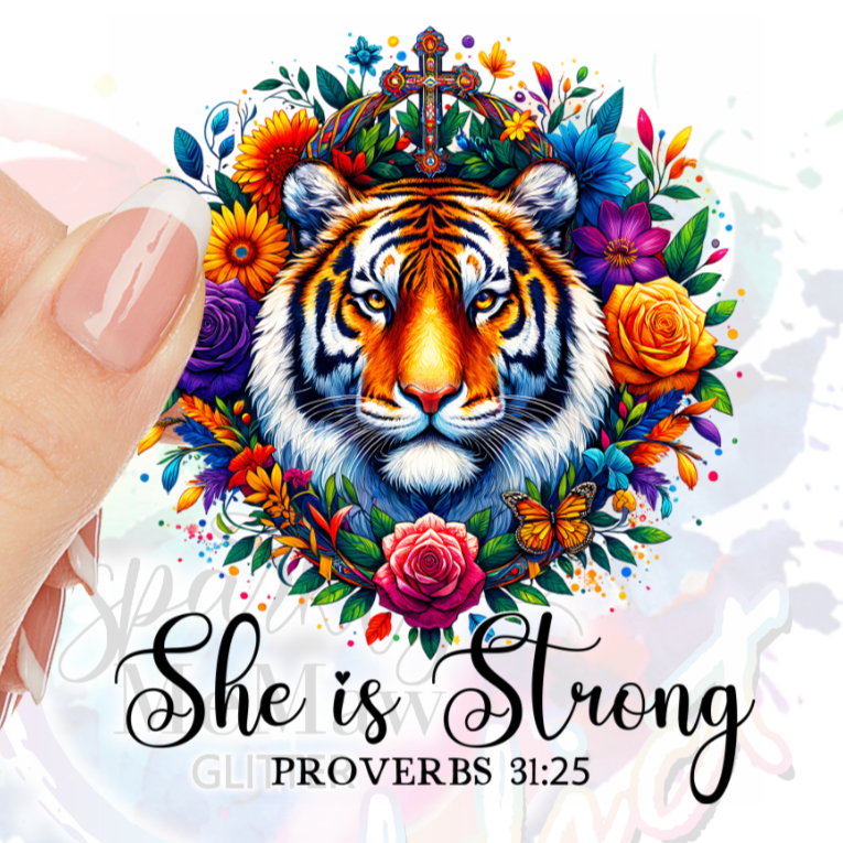 Lion She is Strong UV DTF Decal (2 colors)