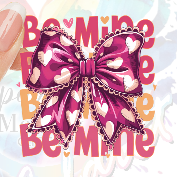 Be Mine Valentine Bow UV DTF Decal