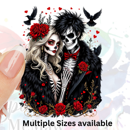 Gothic Skeleton Lovers UV DTF Decal