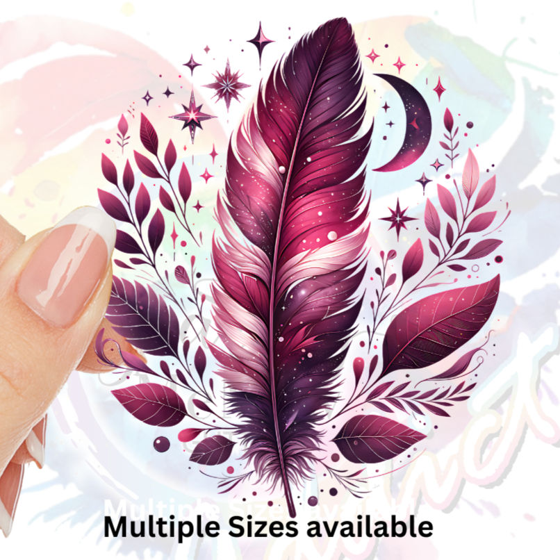 Boho Feather UV DTF Decal