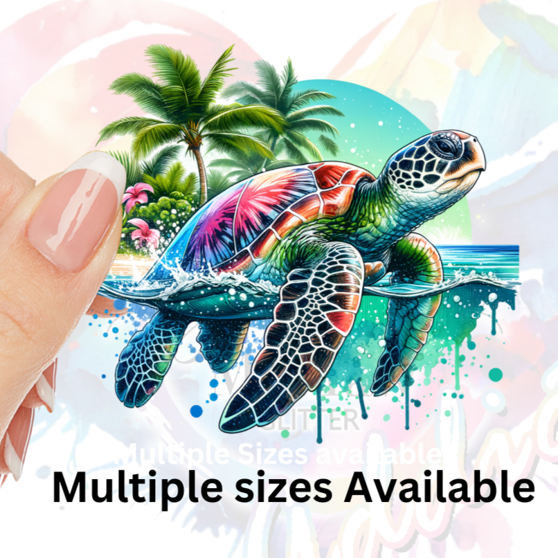 WaterColor Sea Turtle UV DTF Decal