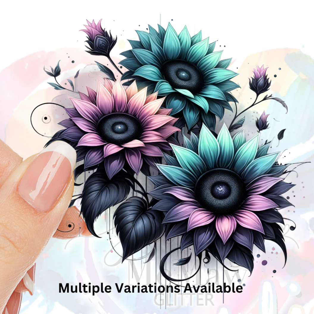 Stylized Watercolor Sunflowers 19 styles UV DTF Decal