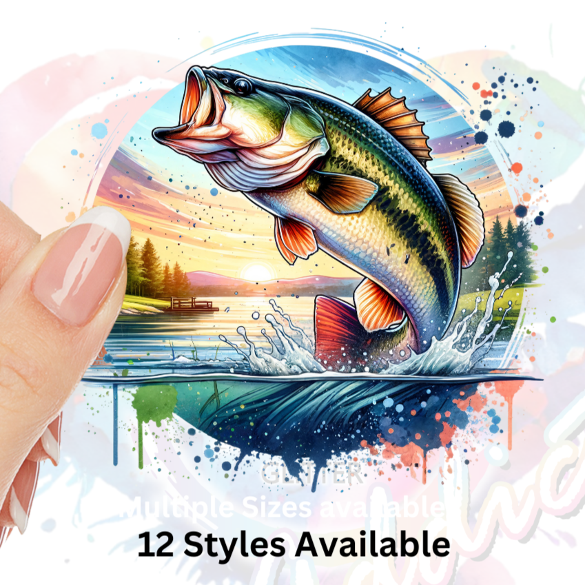 Bass Fishing UV DTF Decals (12 Styles )