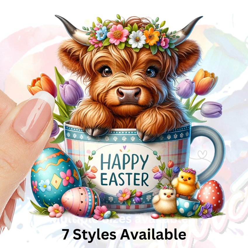 Easter Cow UV DTF Decal (7 styles)