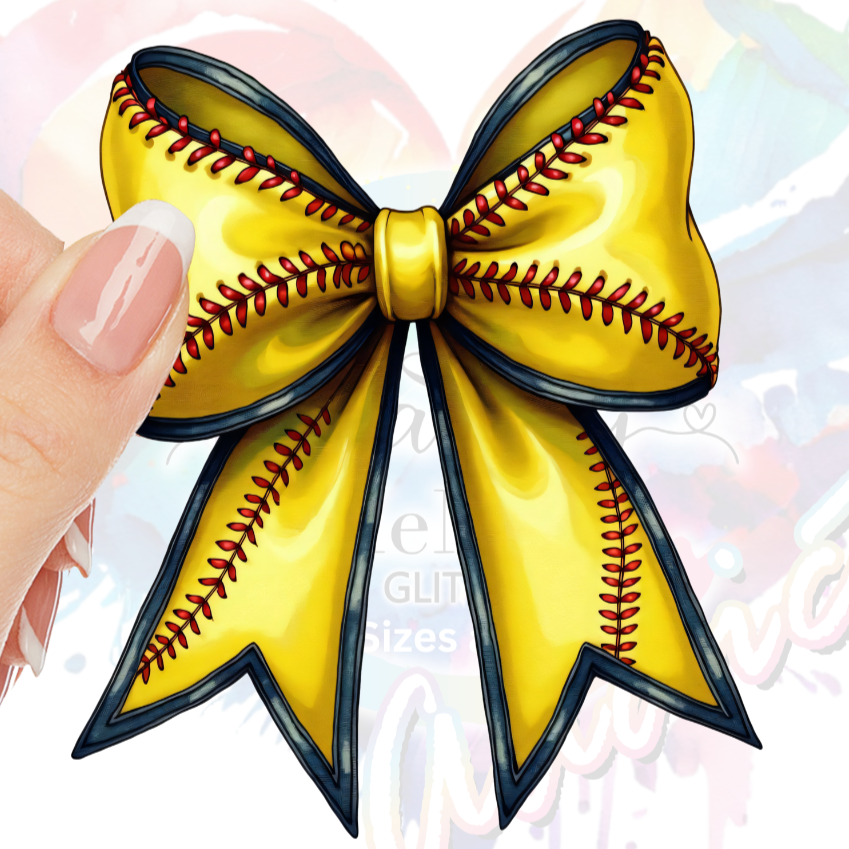 Softball Bow 1 UV DTF Decal