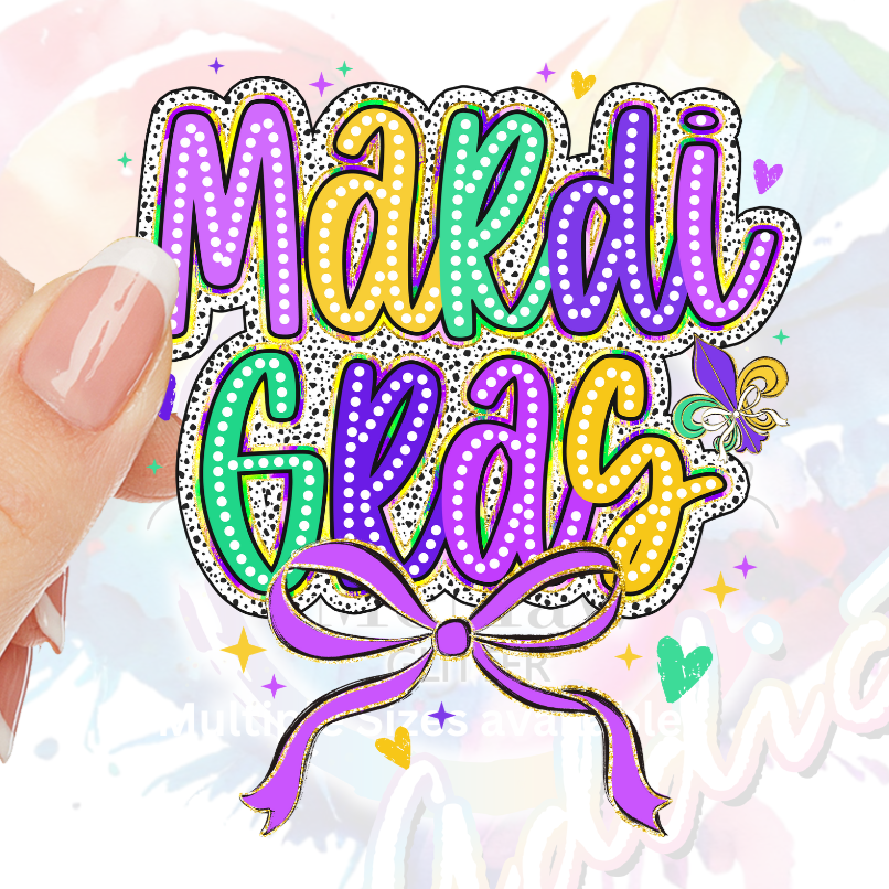 Mardi Gra #3 UV DTF Decal