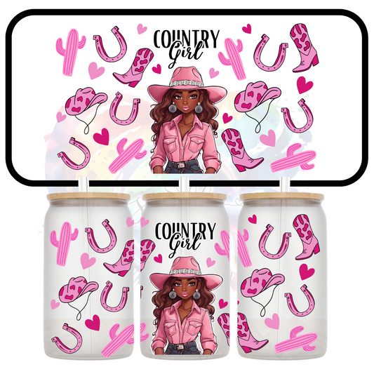 Country Girl Version 1 16 oz UV DTF Wrap