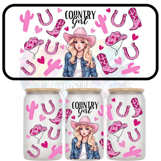 Country Girl Version 2 16 oz UV DTF Wrap