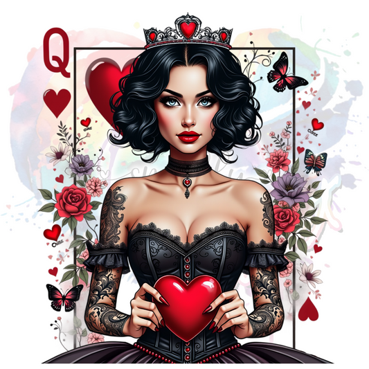 Queen of Hearts  UV DTF Decal (3 INCHES)