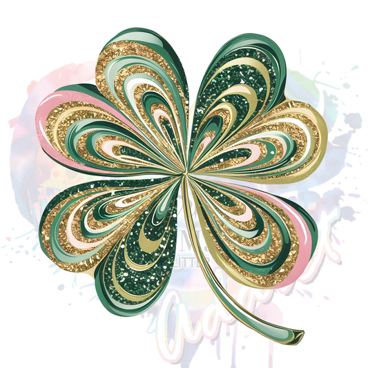 Glitter Shamrock UV DTF Decal (3 INCHES)