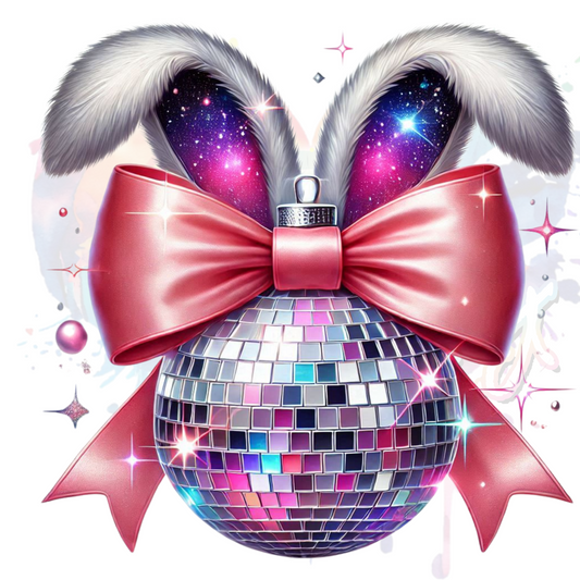 Disco Ball Bunny  UV DTF Decal (3 inches)