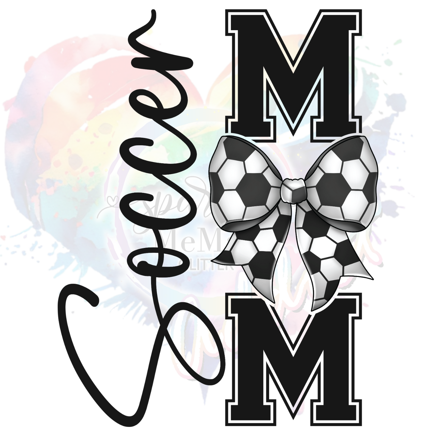 Soccer Mom Bow B   UV DTF Decal