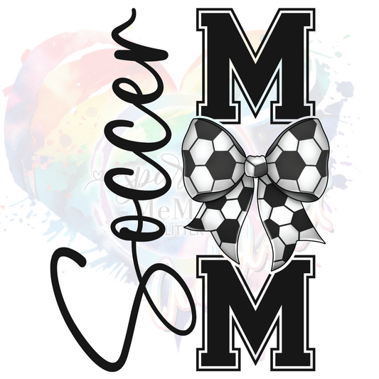 Soccer Mom Bow B   UV DTF Decal