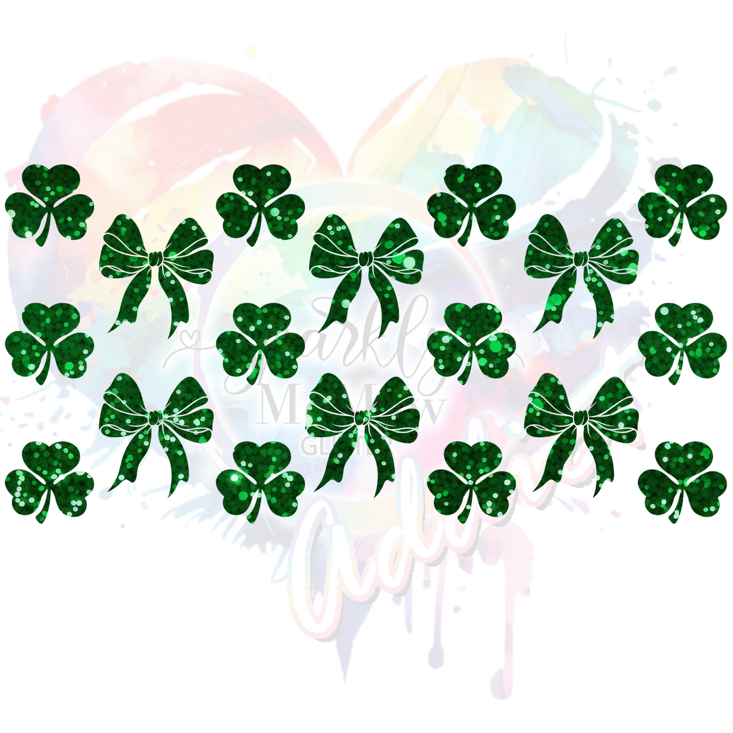 Shamrock Bow  UV DTF 16 oz Wrap 9.75 x 5