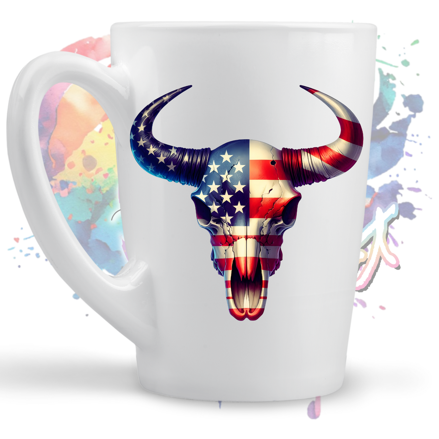 American Bull Skull  UV DTF Decal