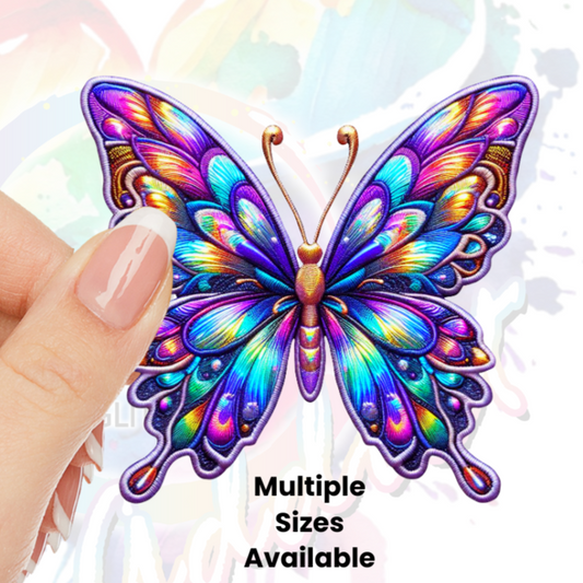 Embroidered Butterfly UV DTF Decal