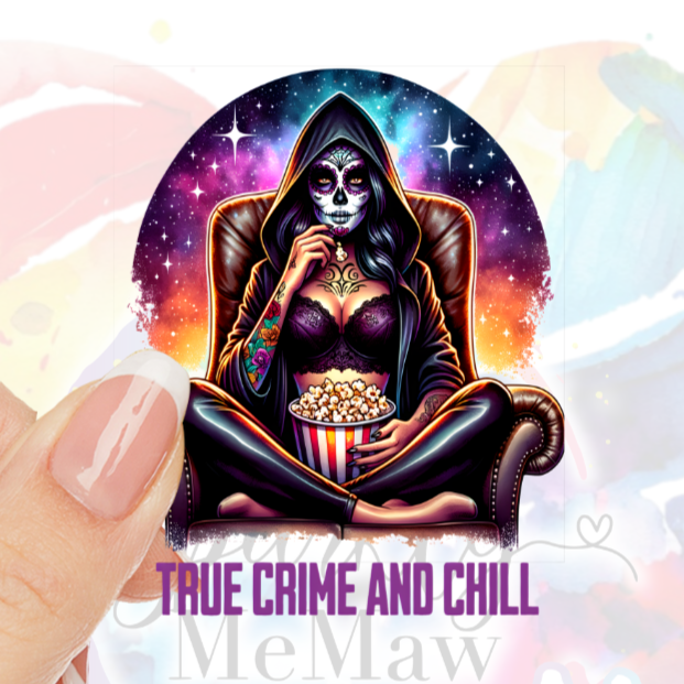 Sugar Skull True Crime UV DTF Decal