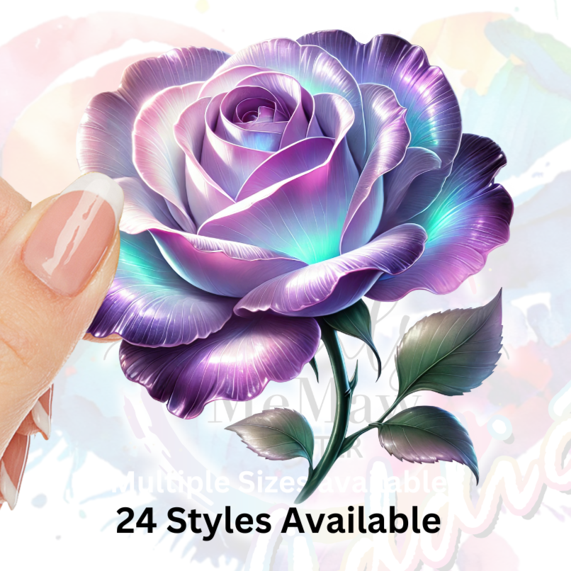 Fantasy Roses (24 Styles) 2  inch uv dtf Decals