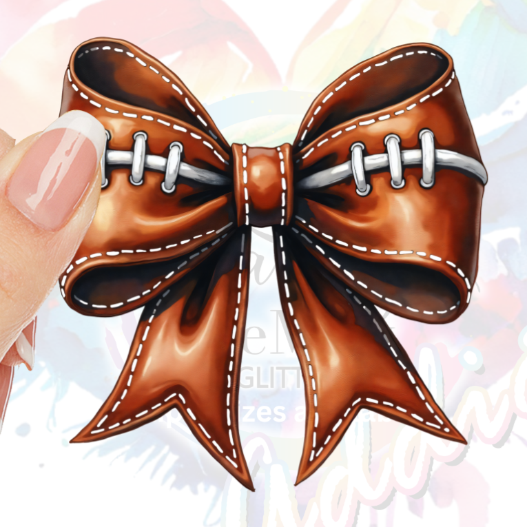 Football bow 3 UV DTF Decal