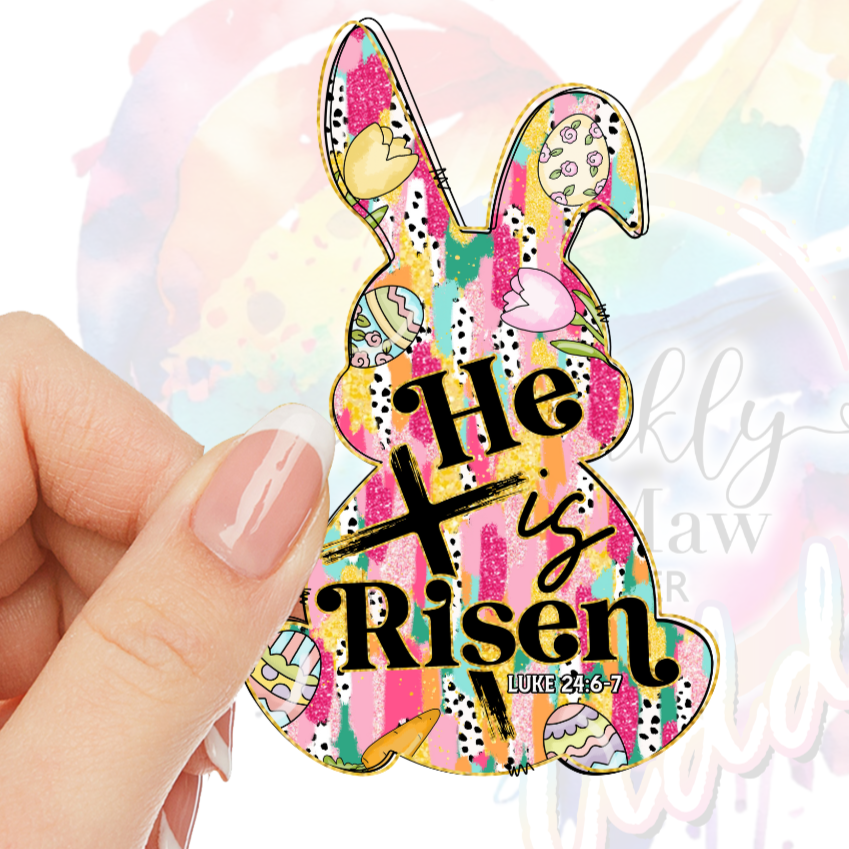 He is risen Bunny UV DTF Decal