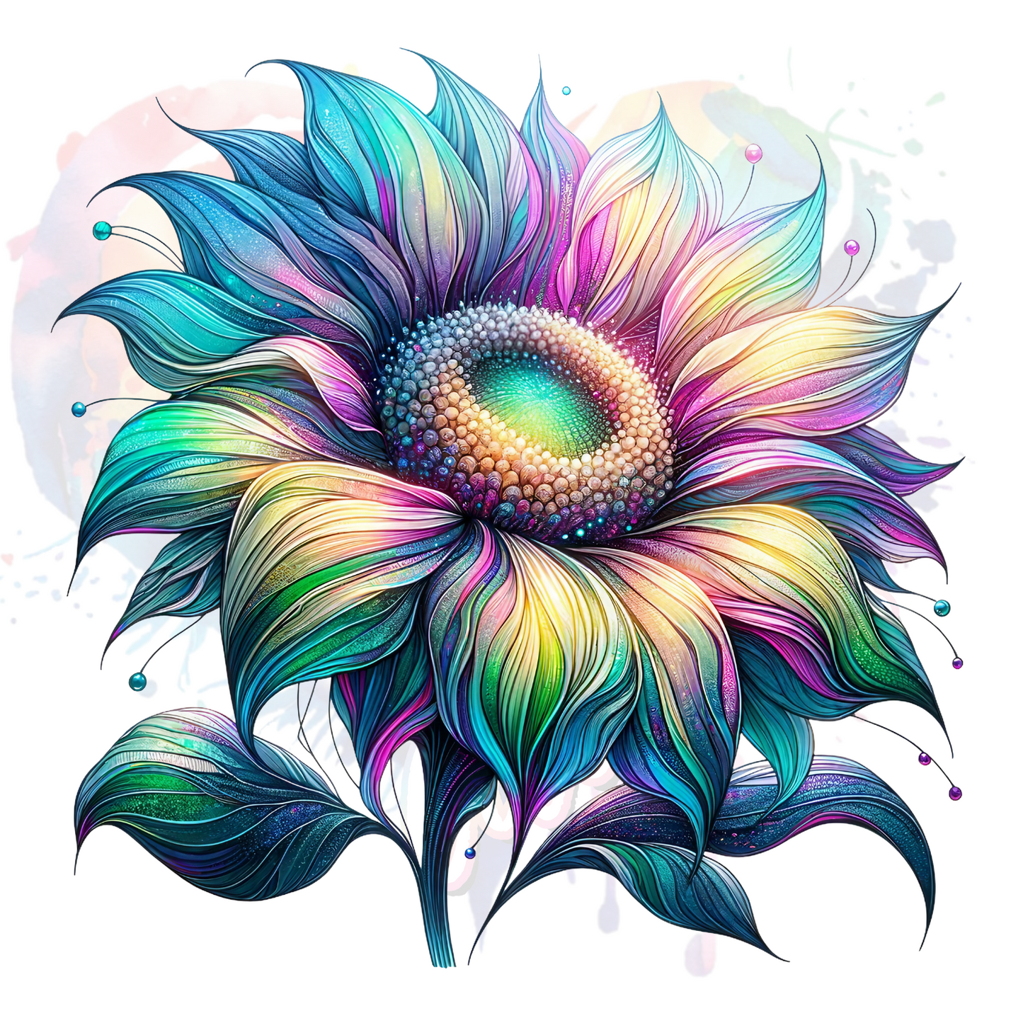 Neon Sunflowers UV DTF Decal