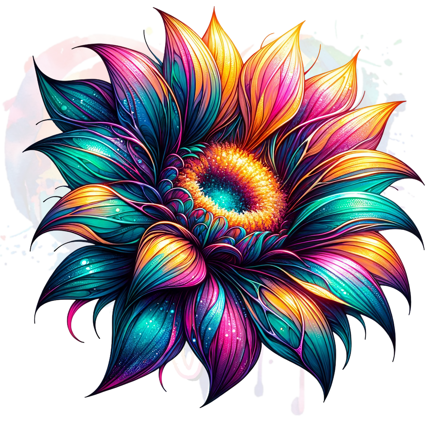 Neon Sunflowers UV DTF Decal