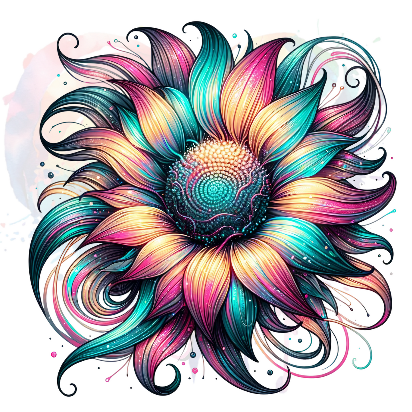 Neon Sunflowers UV DTF Decal