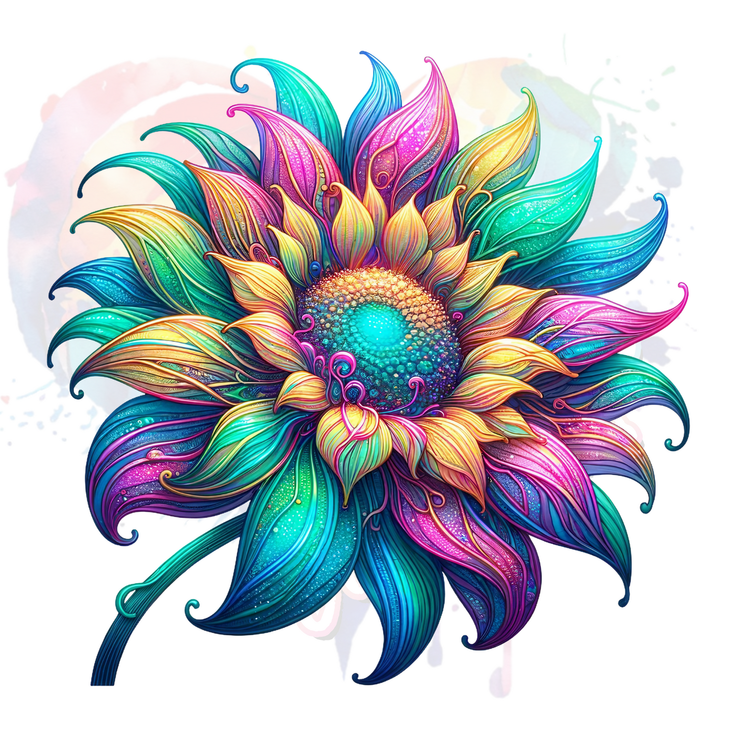 Neon Sunflowers UV DTF Decal