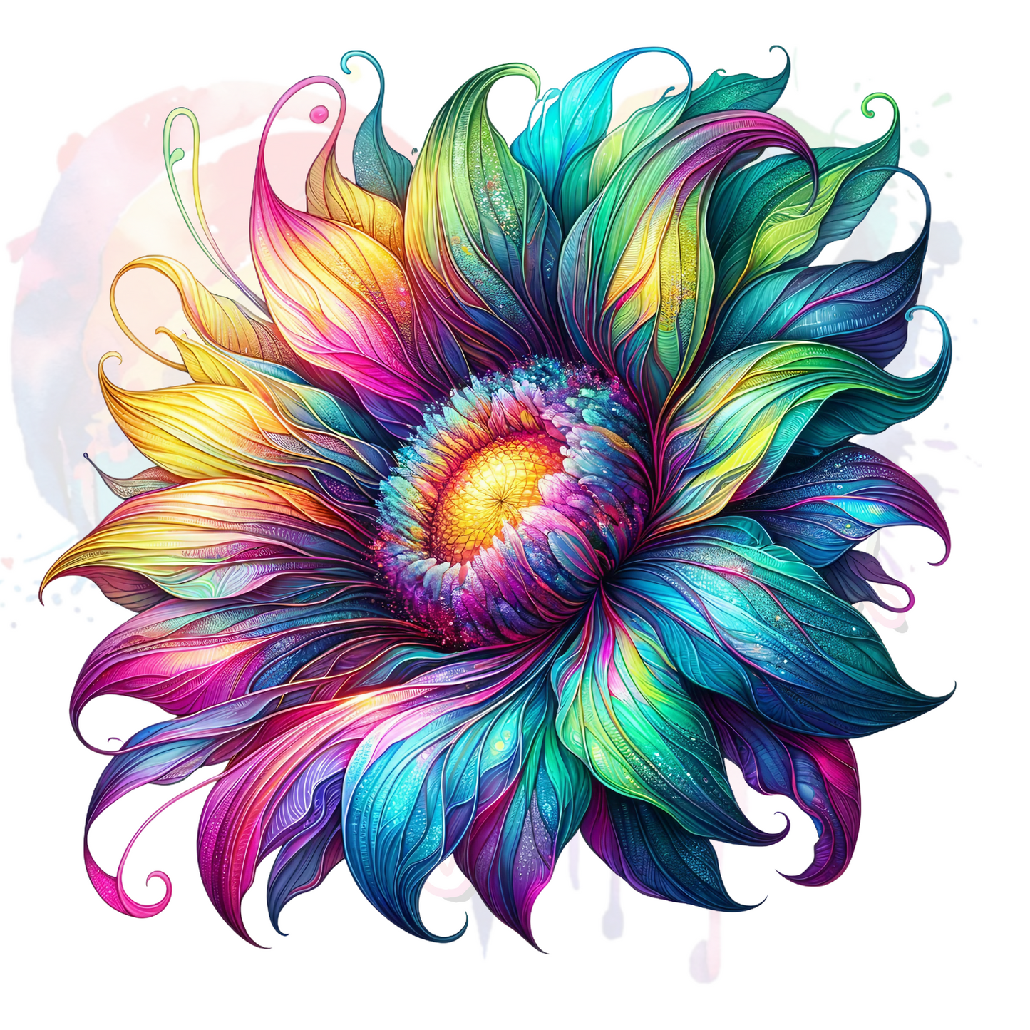 Neon Sunflowers UV DTF Decal