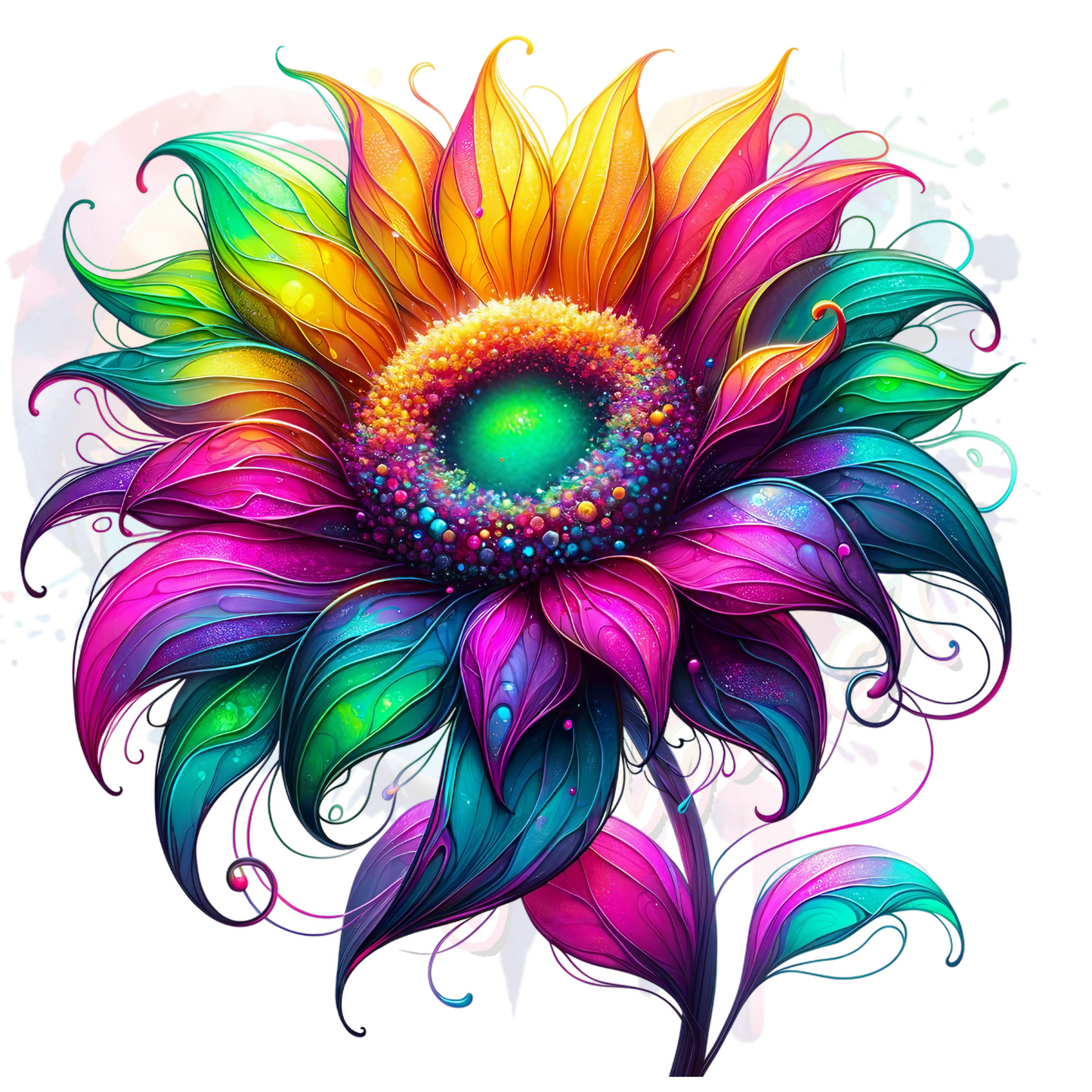 Neon Sunflowers UV DTF Decal