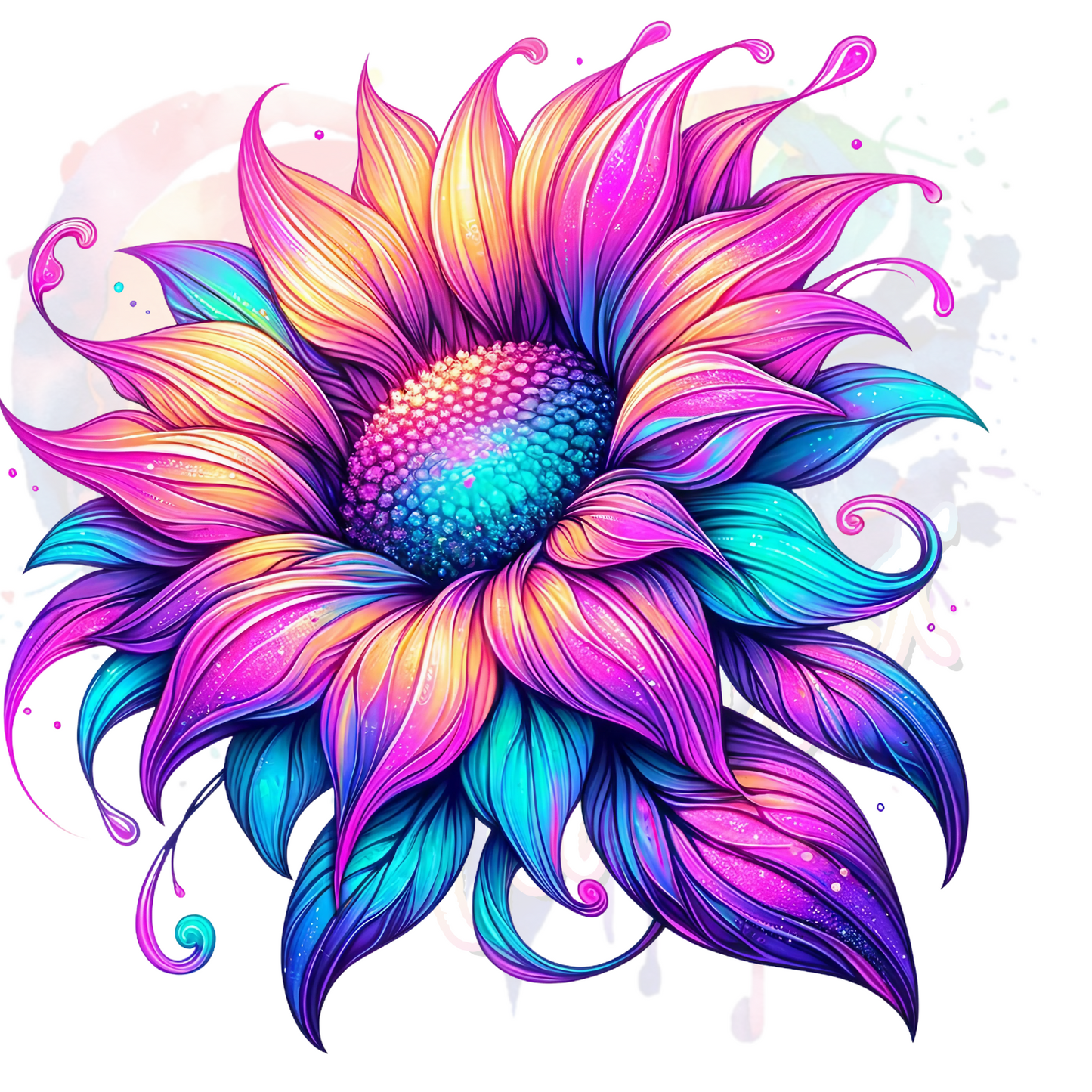 Neon Sunflowers UV DTF Decal