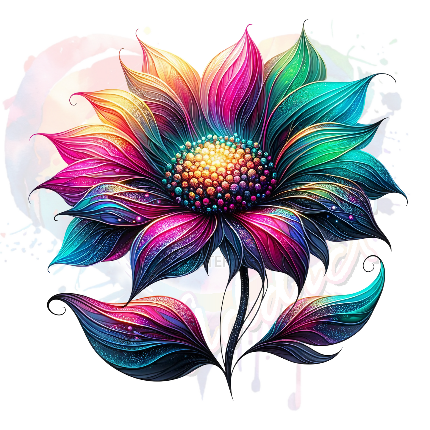 Neon Sunflowers UV DTF Decal