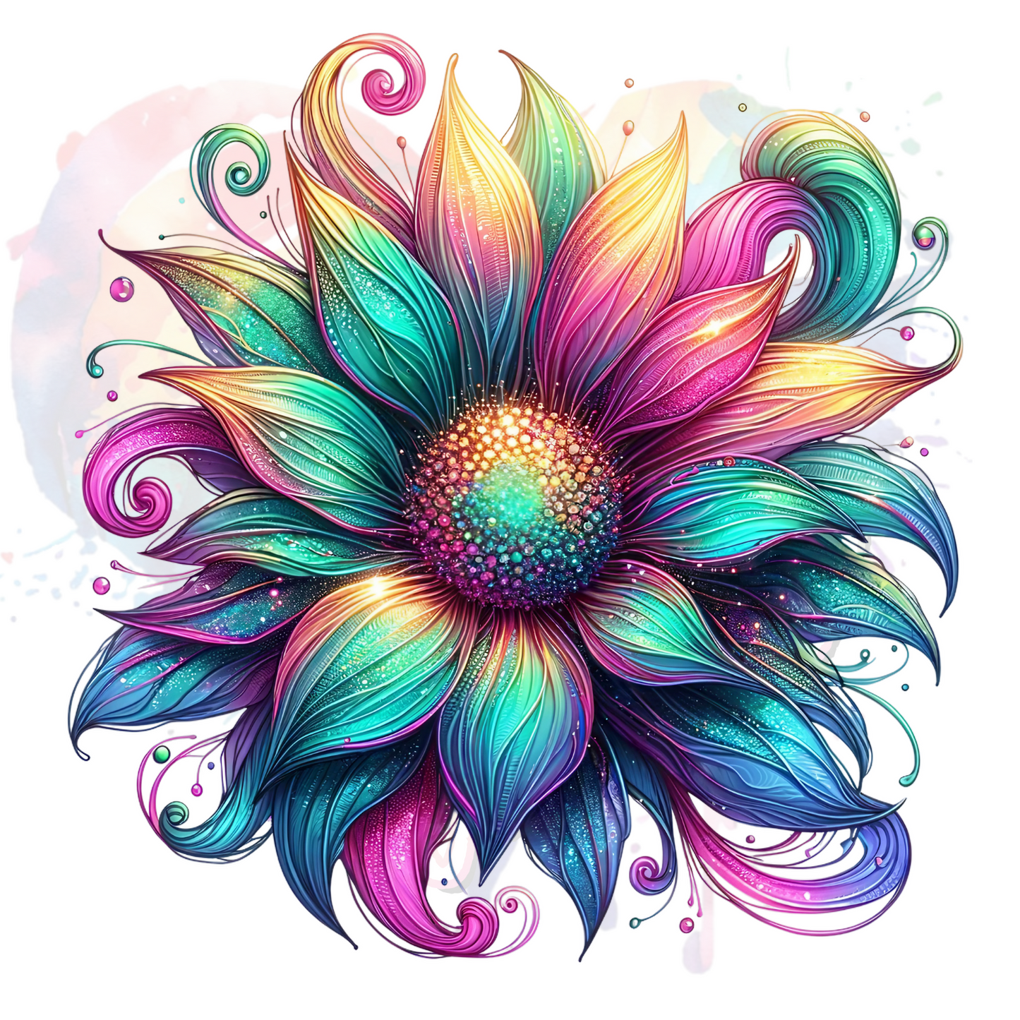 Neon Sunflowers UV DTF Decal