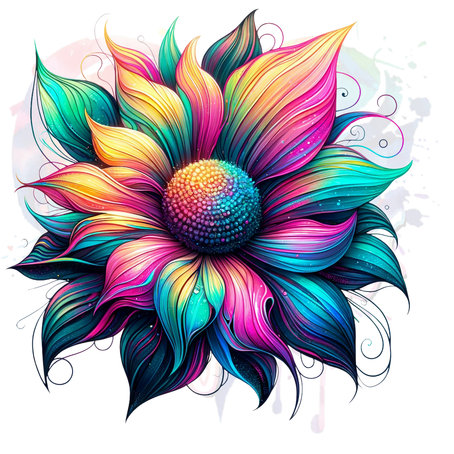 Neon Sunflowers UV DTF Decal