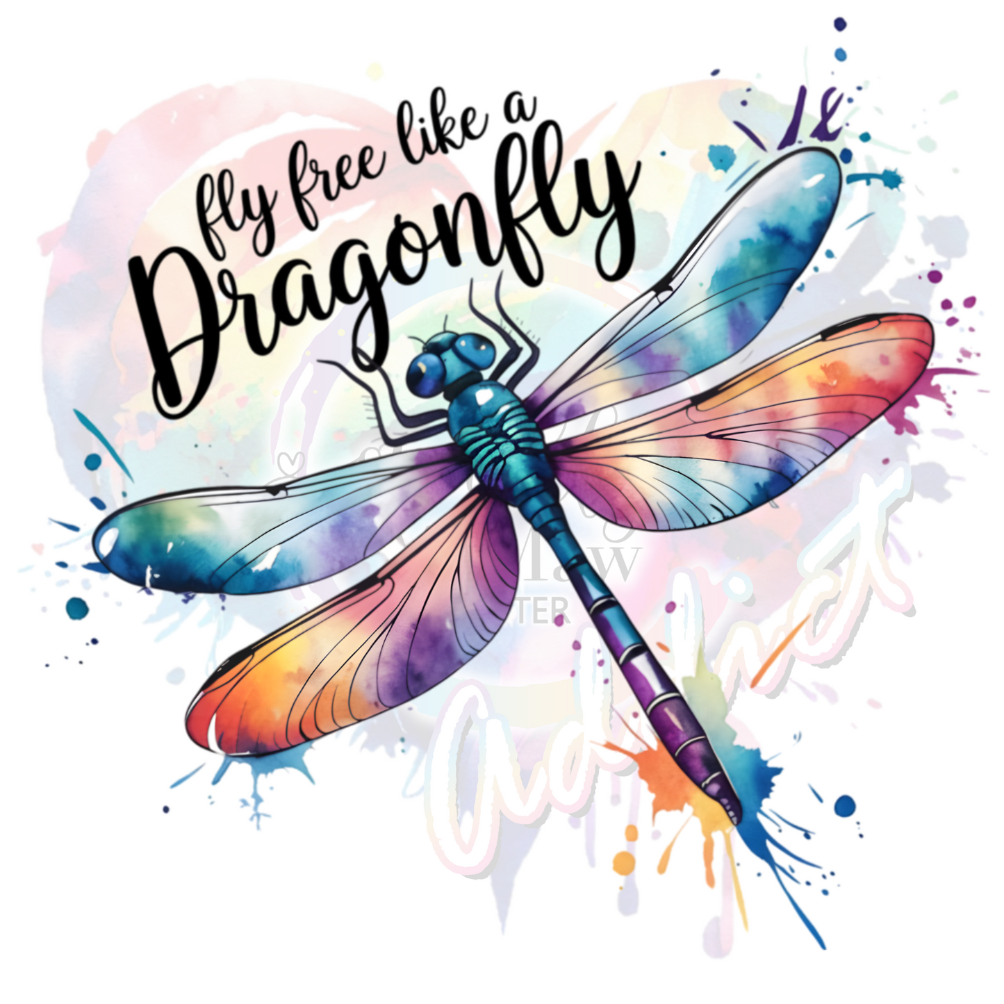 Fly Free Like a Dragonfly  UV DTF Decal