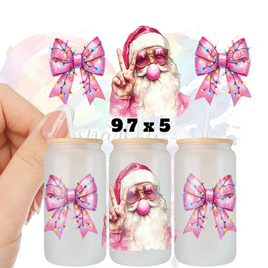 Retro Santa and Bows UV DTF Wrap