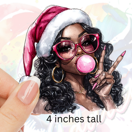 Christmas Girl 1 UV DTF Decal