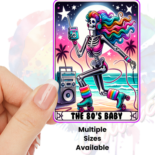 The 80s Baby Tarot 4 inch UV DTF Decal