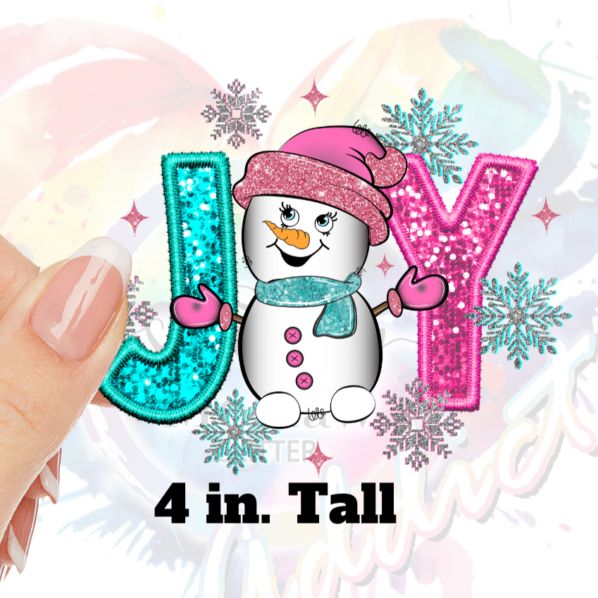 Joy Snowman UV DTF Decal