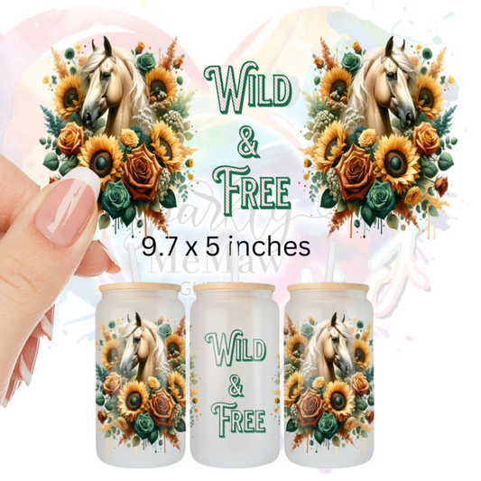 Wild and Free UV DTF 16 oz Wrap