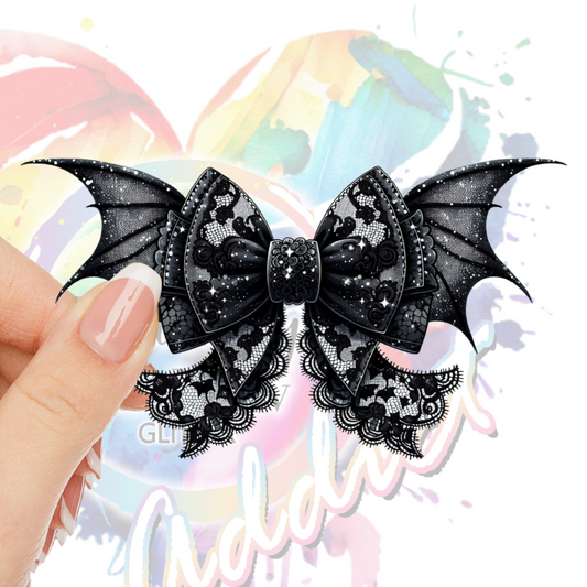 Bat Lace Bow UV DTF Decal