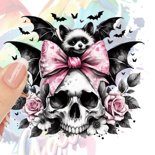 Skull and Bats UV DTF Decal