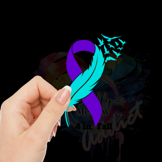 Suicide Awareness ribbon UV DTF Decal