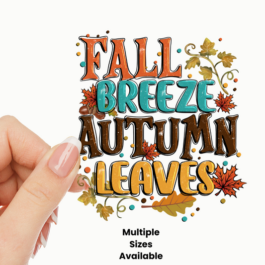 Fall Breeze Autumn Leaves UV DTF Decal