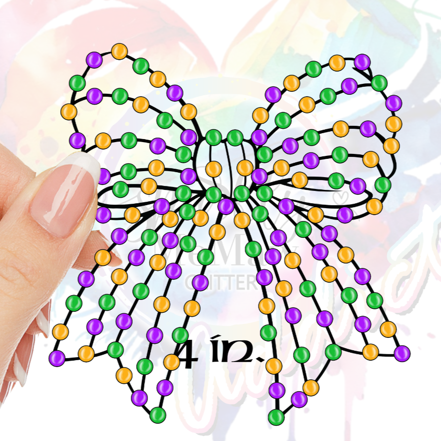 Mardi Gras Bow UV DTF Decal